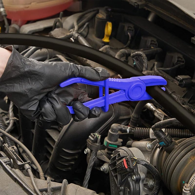 zipelo Hose Clamp Pliers, 6 Pack 3 Size Line Pinch Clamps Set, Plastic Hose Pinching Off Pliers for Automotive Radiator, Brake, Gas, Coolant Hoses and Fuel Lines, Vehicle Tools Car Accessories (Blue) - Image 5